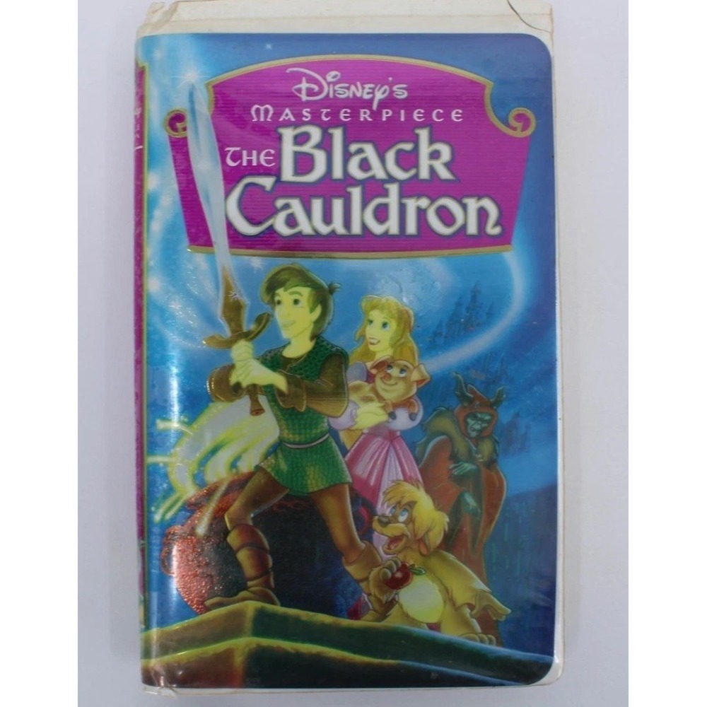 Vintage The Black Cauldron VHS Tape Walt Disney Masterpiece Clamshell Animation
